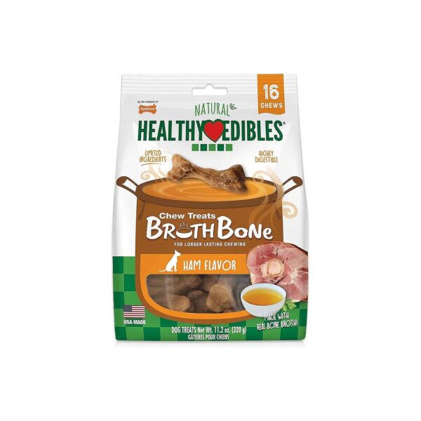 Healthy Edibles Natural Dog Chews with Ham Flavor and Dehydrated Whole Foods