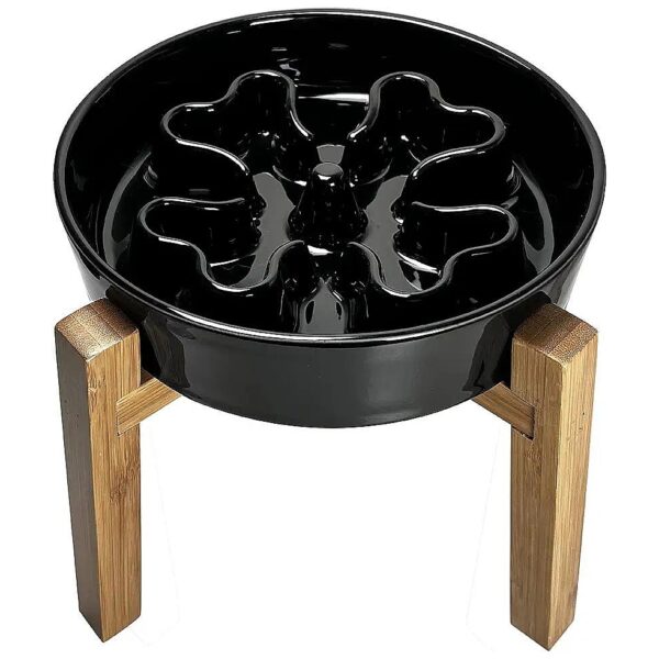 Healthy Feast Slow Feeder Dog Bowl with Stand for Medium and Large Dogs