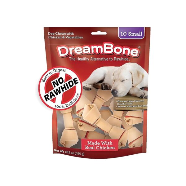 Healthy Rawhide-Free Dog Chews with Chicken and Vegetables, 10-Count