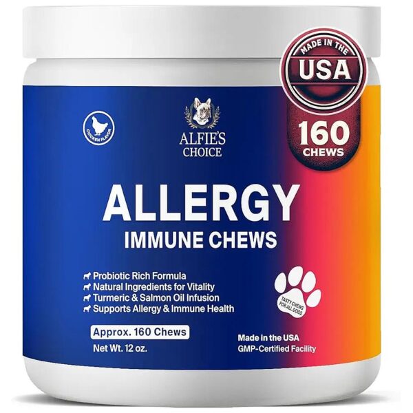 Healthy Skin and Coat Support for Dogs with Allergy Relief Chews