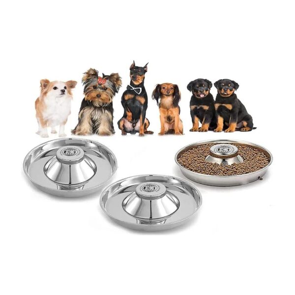 Healthy and Durable Stainless Steel Puppy Feeding Bowls for Multiple Pets