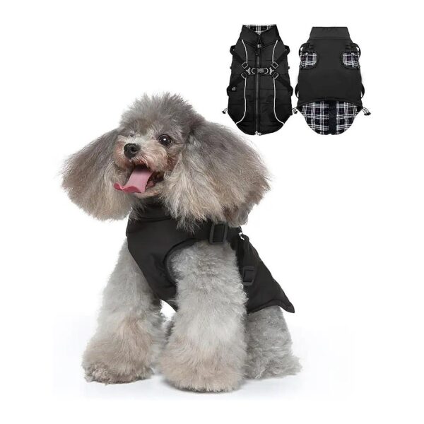 Heated Winter Dog Coats with Adjustable Buckles and Dual D-Ring Leash for Dogs and Cats