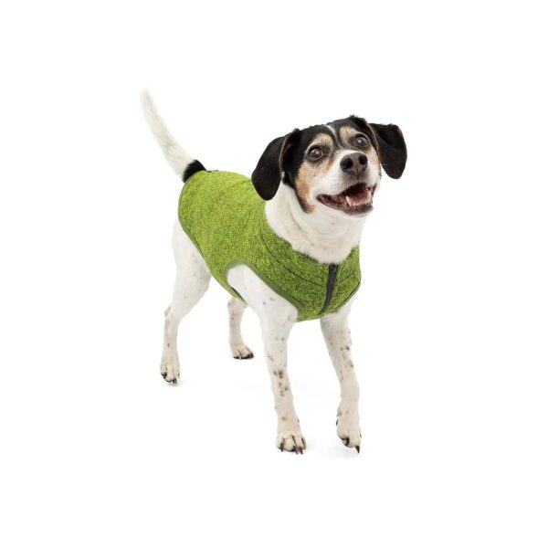 Heather Green Knit Dog Sweater for Small Dogs with Fleece Lining