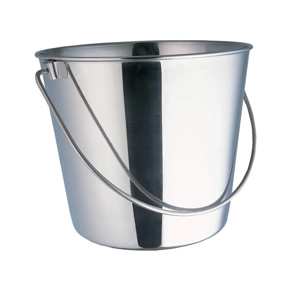 Heavy Duty 2 Quart Stainless Steel Dog Food and Water Storage Pail