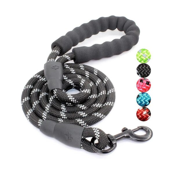 Heavy Duty 5FT Dog Leash for Small Medium and Large Dogs with Reflective Threads