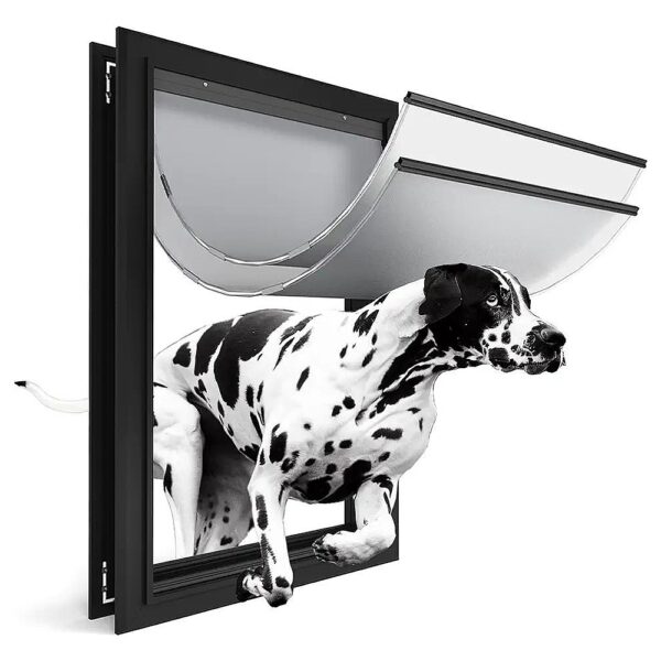 Heavy Duty Aluminum Doggie Door for Large and Extra Large Dogs Up to 220 lbs XL Size