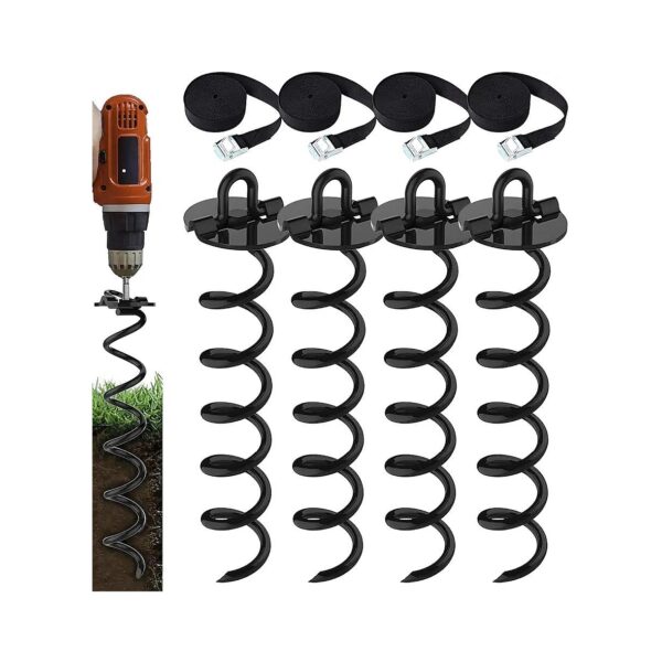 Heavy Duty Anchor Kit for Securing Trampolines, Tents, and Other Outdoor Gear