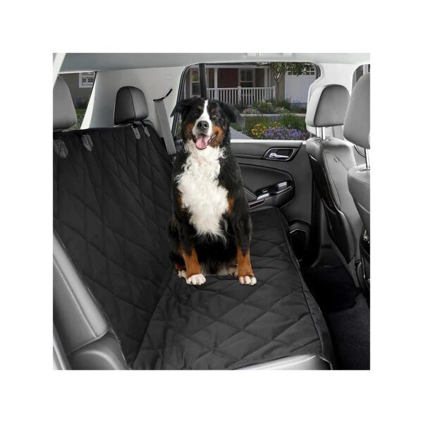 Heavy Duty Black Dog Car Seat Protector with Universal Fit and Black Waterproof Fabric