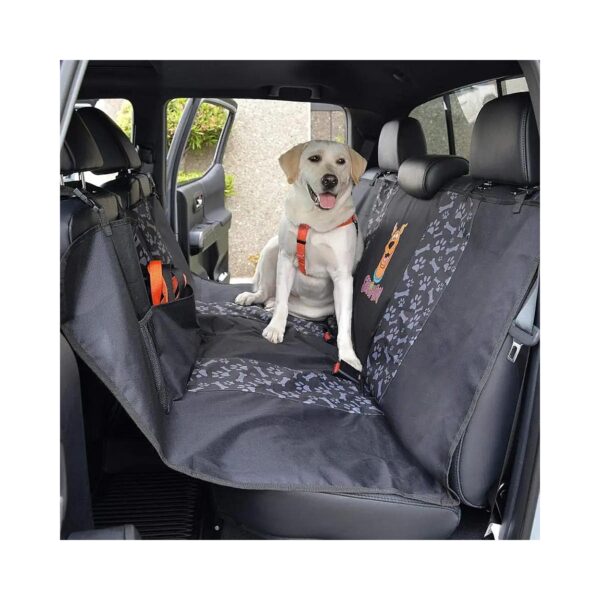 Heavy Duty Black Oxford Waterproof Dog Car Seat Cover for Back Seat