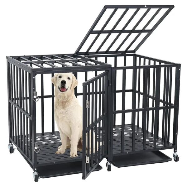 Heavy Duty Dog Crate for Large and Medium-Sized Dogs, Stackable and Easy to Install