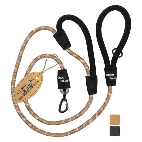 Heavy Duty Extra Padded Dog Leash for Large Breed Dogs with Reflective Thread