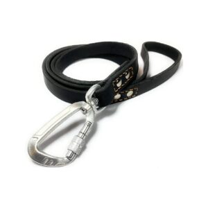 Heavy Duty Leather Dog Leash with Locking Carabiner for Safe and Secure Dog Walking