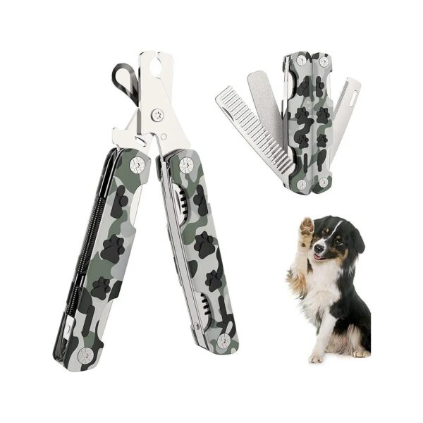 Heavy Duty Metal Pet Nail Clippers with Nail File and Comb for Easy and Safe Pet Grooming