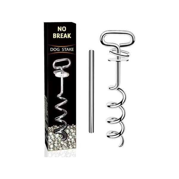 Heavy Duty No Break Dog Tie Out Stake with Swivel Ring for All Dogs Backyard or Beach