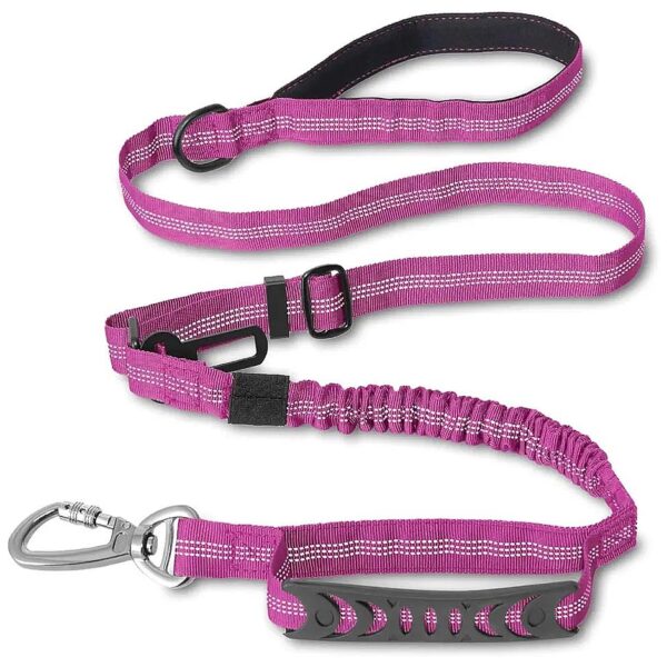 Heavy Duty Pink Dog Leash with Reflective Stitching for Medium Large Dogs