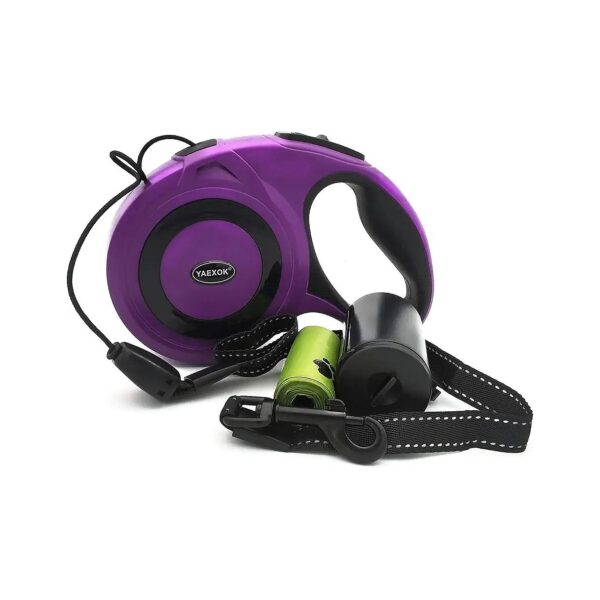 Heavy Duty Retractable Dog Leash 26ft for Small Medium Large Dogs Up to 110lbs in Purple