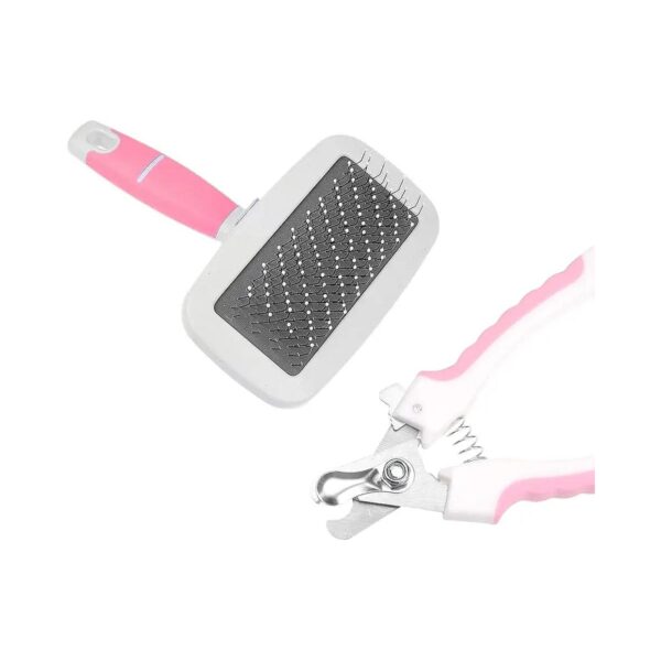 Heavy Duty Slicker Brush and Nail Clippers for Large and Small Pets