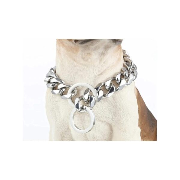 Heavy Duty Slip Chain Dog Collar with 19MM Thick Stainless Steel Links for Small Dogs