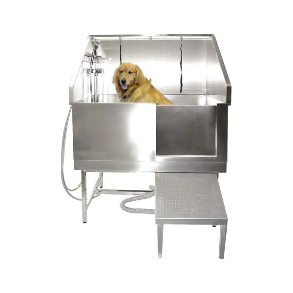 Heavy Duty Stainless Steel Dog Grooming Bathtub for Professional Pet Groomers