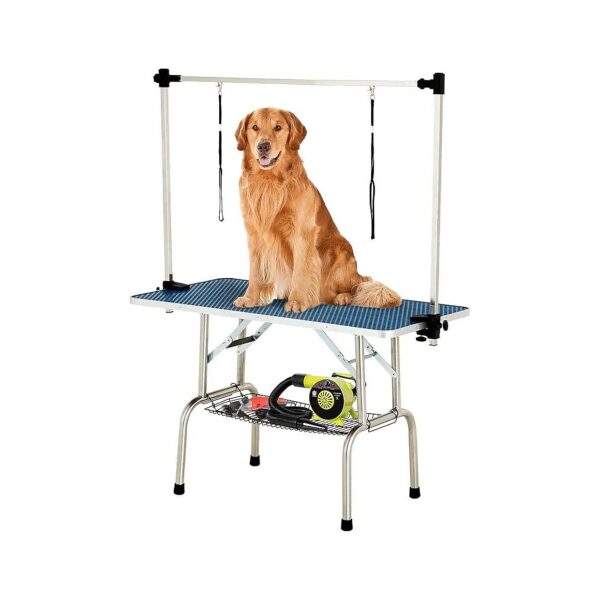 Heavy Duty Stainless Steel Portable Dog Grooming Table 330lbs Capacity Foldable