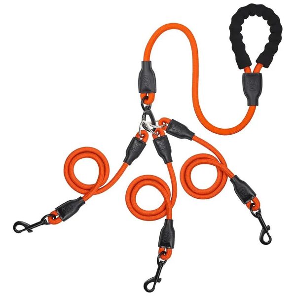 Heavy Duty Three Dog Leash for Walking Controlling Two or Three Dogs