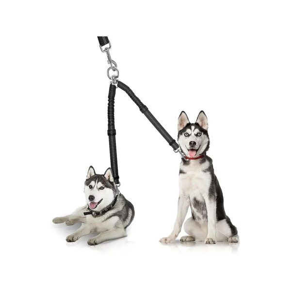 Heavy Duty Two Dog Leash with Adjustable Length and No-Tangle Design