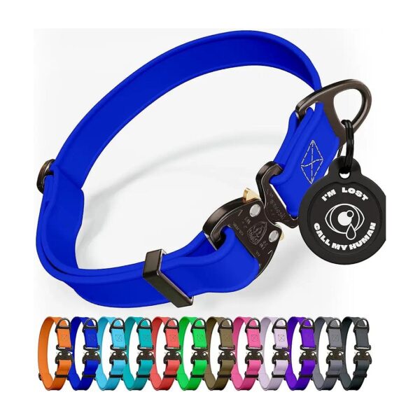 Heavy Duty Waterproof Biothane Dog Collar with Cobra Buckle for Large Dogs