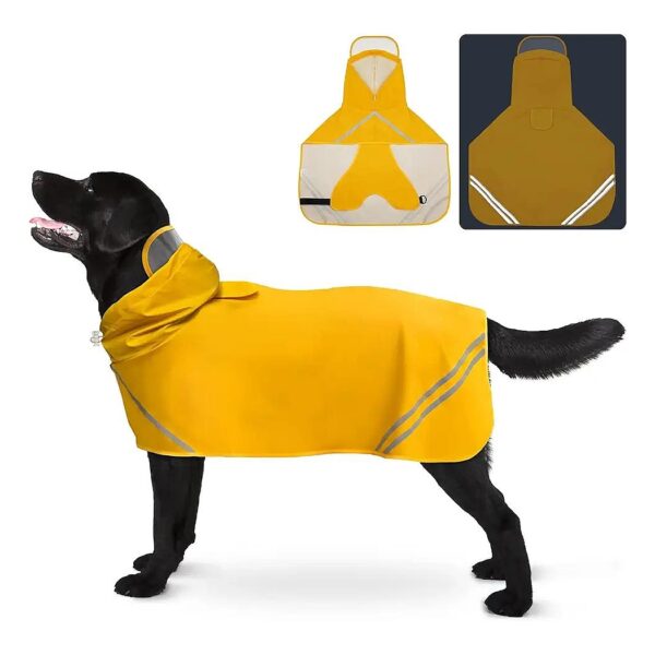 Heavy Duty Waterproof Dog Raincoat for Large Dogs with Adjustable Straps Reflective