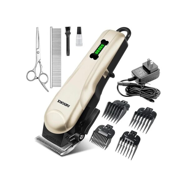 Heavy-Duty Dog Grooming Kit with Cordless Clippers and 65dB Low Noise Operation