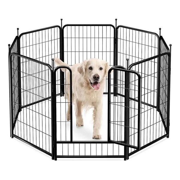 Heavy-Duty Metal Dog Fence Playpen for Small to Large Dogs Indoor and Outdoor