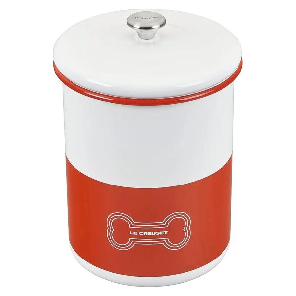 Heavy-Duty Orange Enamel On Steel Treat Jar with Stainless Steel Knob and 25 Qt Volume