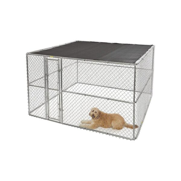 Heavy-Duty Outdoor Dog Kennel with Large Space for All Breed Sizes and Free Sunscreen