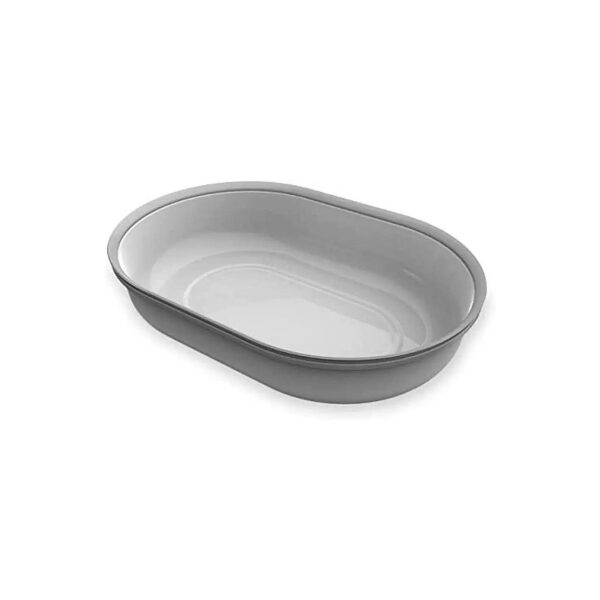 Heavy-Duty Polypropylene Grey Dog Feeder Bowl for Multiple Small and Medium Breed Pets