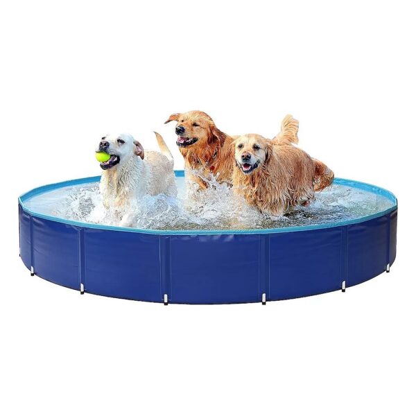 Heavy-Duty, Portable, and Collapsible Dog Pool for Large Dogs Cats and Kids, 63" x 12