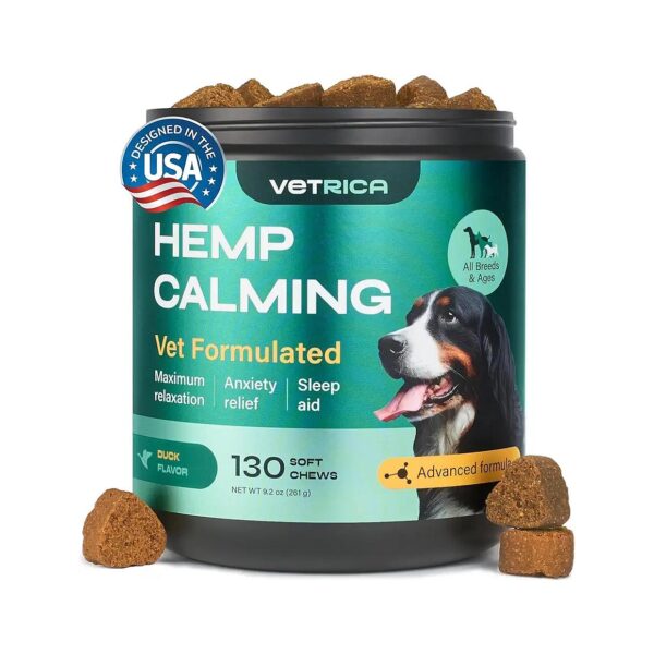 Hemp Calming Chews for Dogs with Organic Chamomile for Anxiety Relief