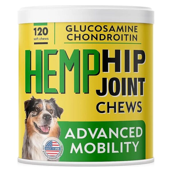 Hemp Joint Aid Treats for Dogs with Omega 3, Glucosamine, and Chondroitin for Pain Relief