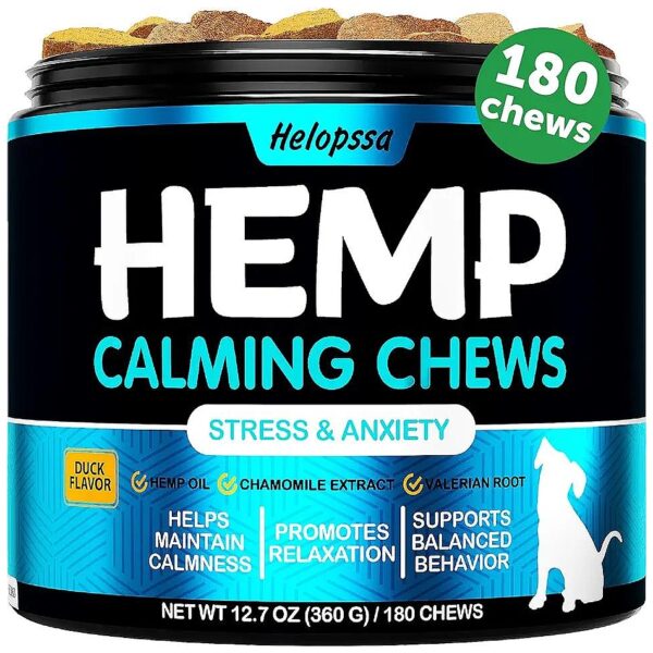 Hemp Oil Supplemented Dog Calming Chews for Stress and Anxiety