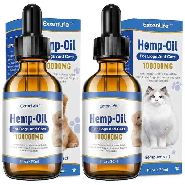 Hemp Oil for Dogs and Cats Natural Pet Oil Drop for Anxiety Stress Pain Relief