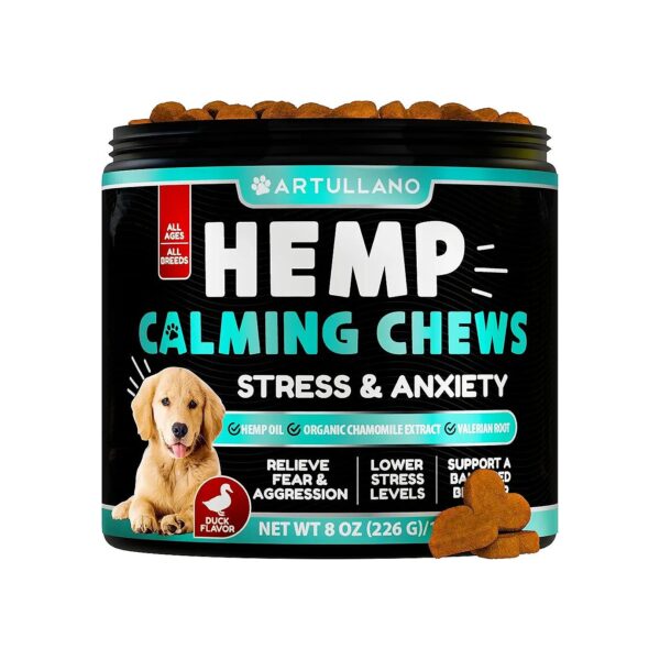 Hemp Powder and Oil Dog Calming Chews for Anxiety Relief