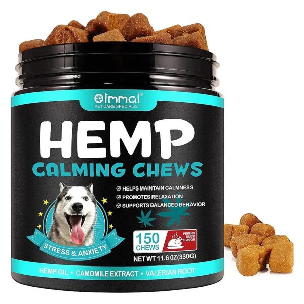 Hemp-Infused Dog Calming Chews for Relaxation, Sleep, and Stress Relief