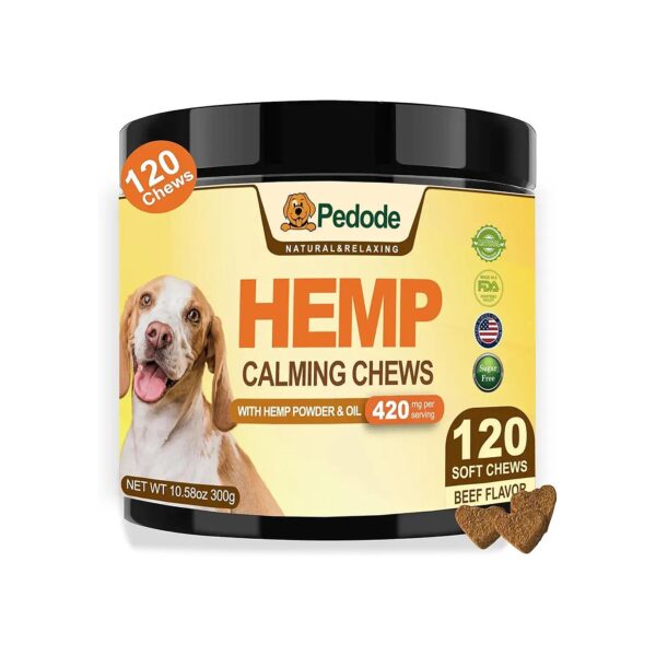 Hemp-Powder-Infused Dog Calming Chews for Anxiety Relief