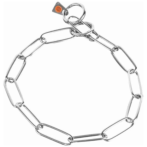 Herm Sprenger Stainless Steel Long Link Dog Collar with Rust Resistant O-Ring Connectors