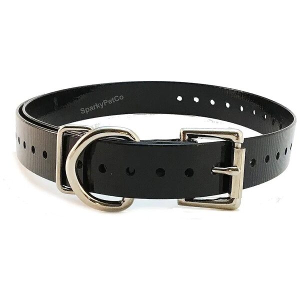 High Flex Dog Collar Replacement with Square Buckle and Black Leather Look