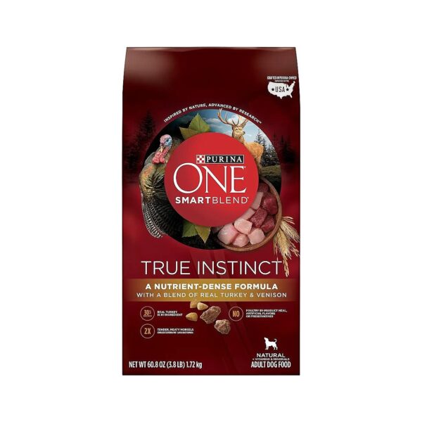 High Protein Adult Dog Food with Real Turkey and Venison for Strong Muscles