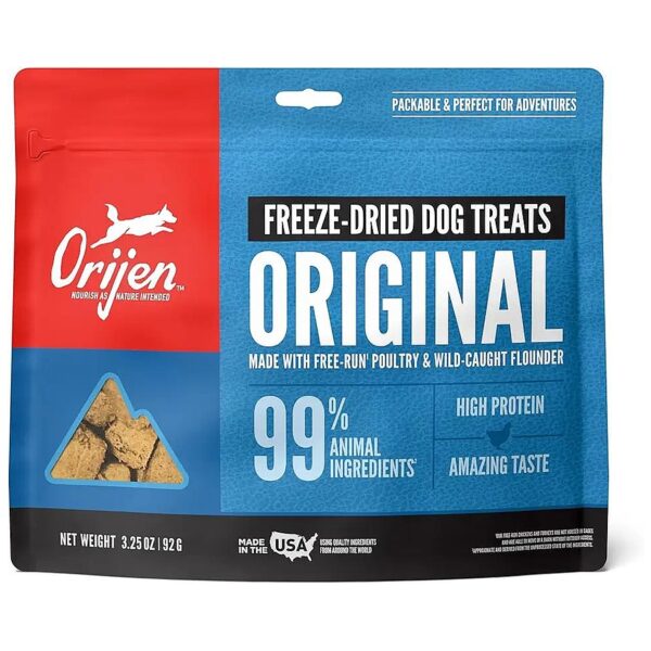 High Protein Freeze-Dried Dog Treats with WholePrey Ingredients Original Flavor