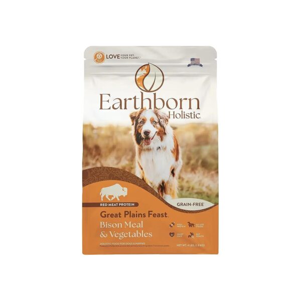 High Protein Grain Free Adult Dry Dog Food with Bison Meal and Vegetables