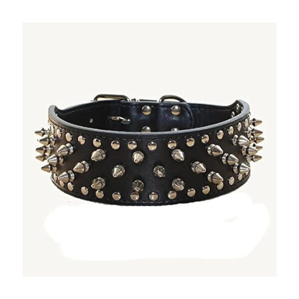 High Quality Faux Leather Spiked Studded Dog Collar for XL Medium Large Dogs