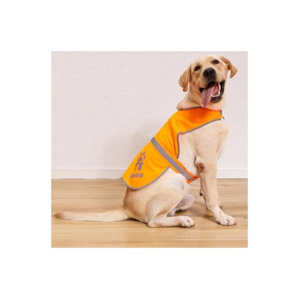 High Visibility Reflective Orange Dog Vest for Large Breed Dogs Walking Jogging