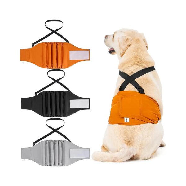 High-Absorbency Male Dog Diapers with Adjustable Suspenders for Boy Dogs Belly Wrap