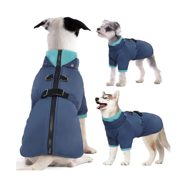 High-Collar Windproof Dog Snowsuit for Small Medium Large Breed Dogs with Thermal Lining